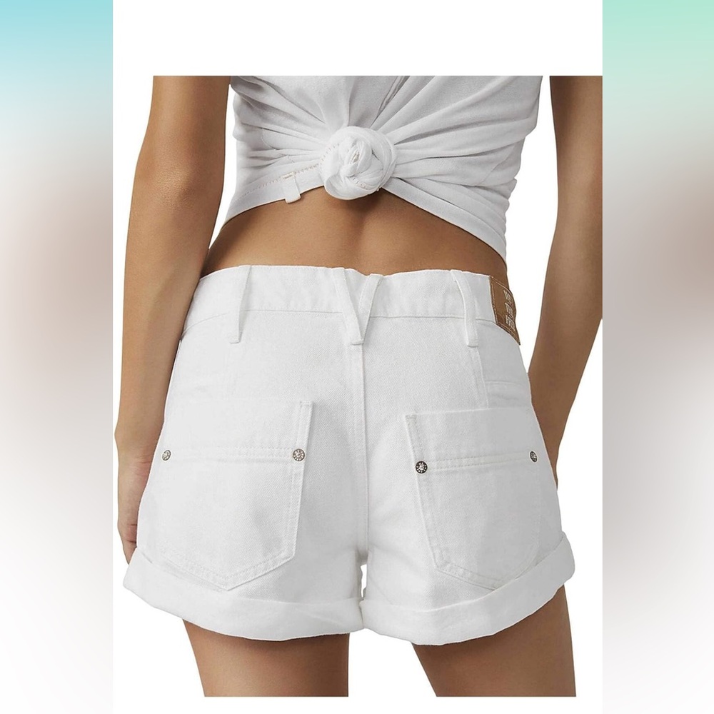 NWT Free People White High Waist Shorts - Picture 3 of 3